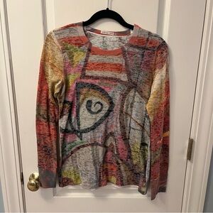 Whimsy Rose Colorful Abstract Long Sleeve Top